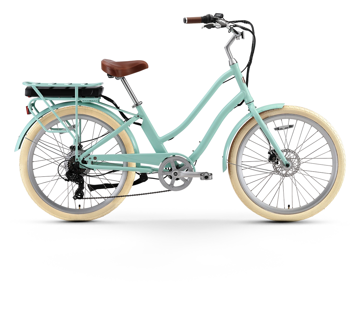 A/O Frida: Pedala l'avventura con stile! Bici elettrica ibrida touring, 7 velocità, 500W, design step-through.