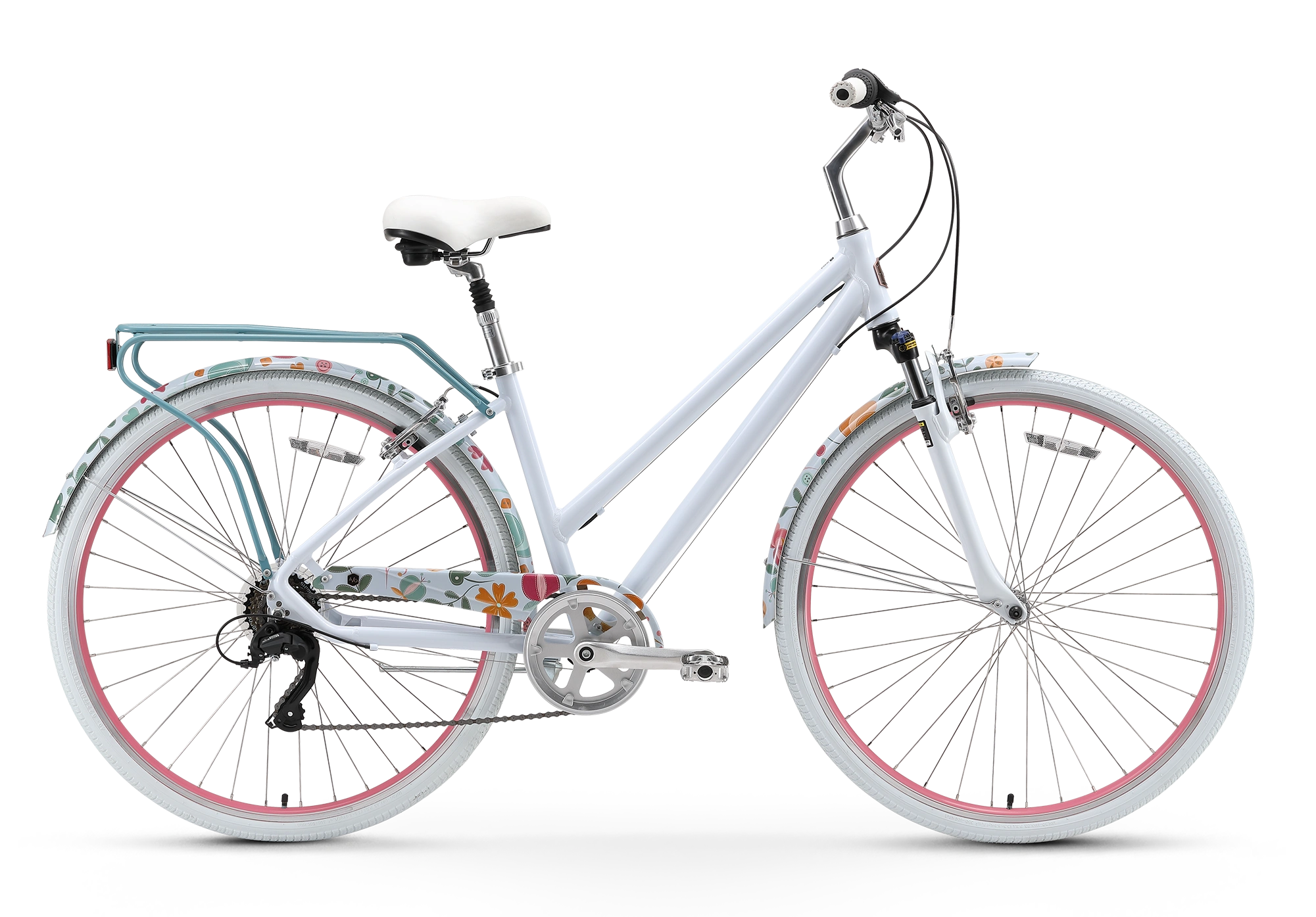 Bicicletta Ibrida A/O Rosa: Comoda e Stile per la Tua Città!
